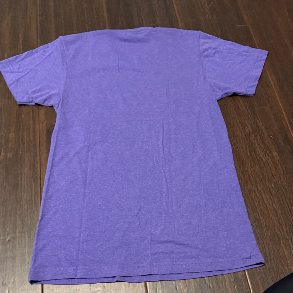 American Apparel Purple Crewneck Tee yellow tiger graphic - Picture 3 of 3